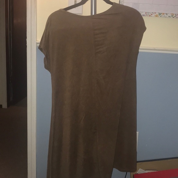a line brown soft dress - Picture 2 of 3